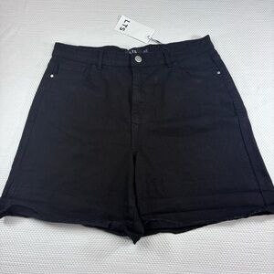 long tall sally Black High-Rise Denim Shorts